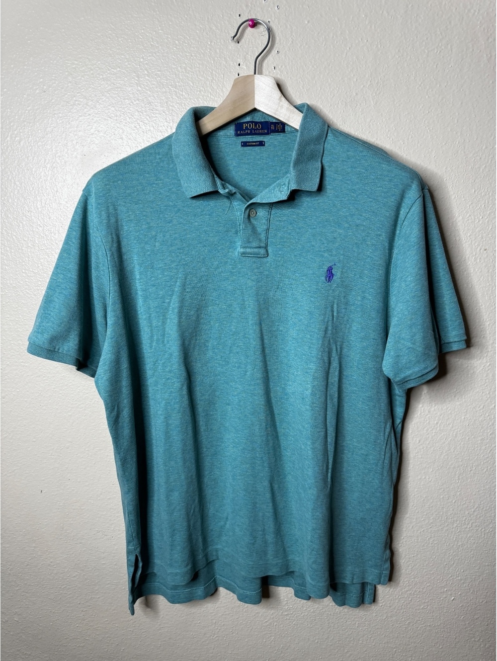 Polo Ralph Lauren Men's Polo Shirt XL Blue Custom Fit Cotton